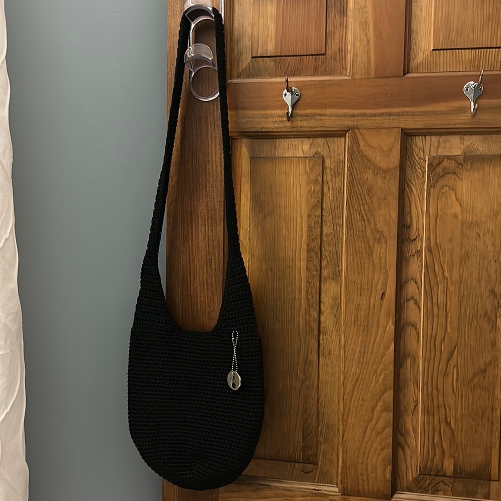 Black crocheted hobo bag (never used)